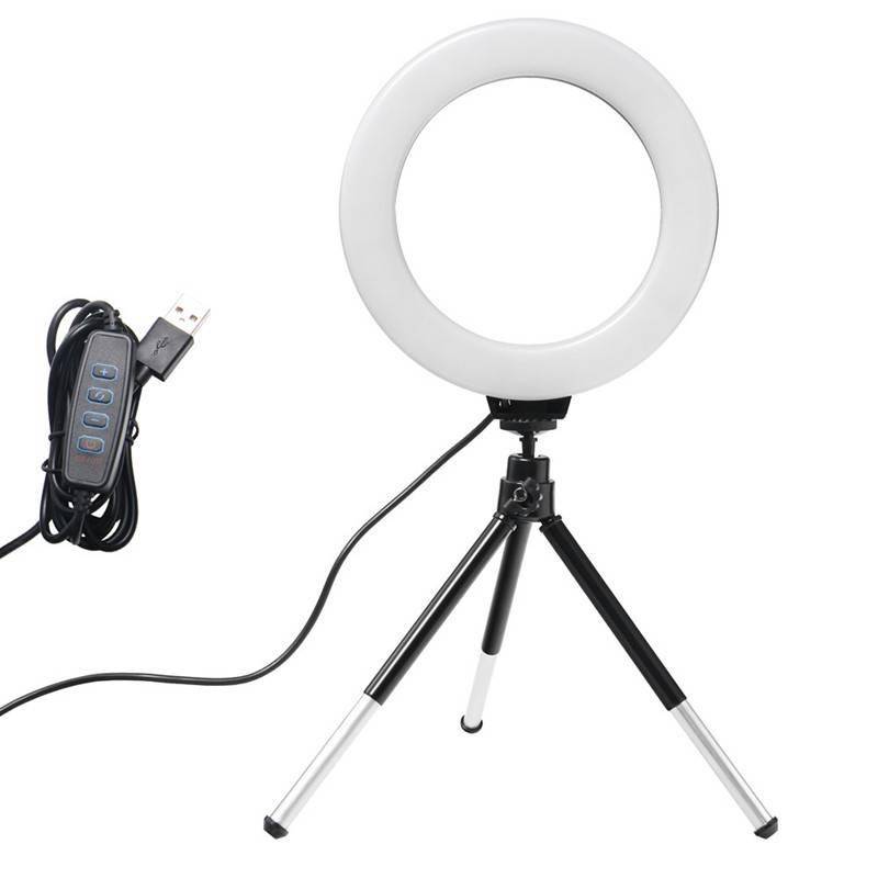 6inch Mini LED Desktop Video Ring Light Selfie Lamp With Tripod Stand USB Plug For YouTube Tik Tok Live Photo Photography Studio Best Sellers iPhone cases, wireless speakers, activity trackers & cool gadgets