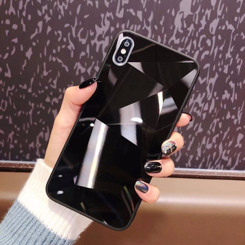Diamond Texture Mirror Phone Case for iPhone