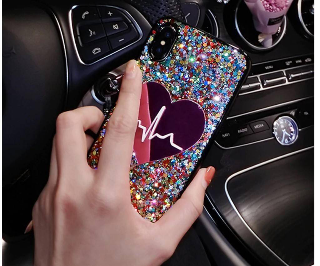 Glitter Heart Case for iPhone